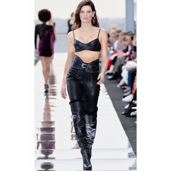 DUNDAS Black Leather Bralette Top - Picture 6 of 10